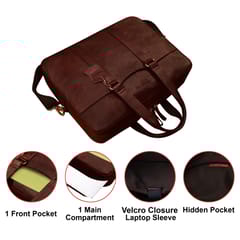 Genuine Leather 14 Inch Dark Brown Laptop Bag
