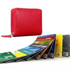 ABYS Genuine Leather Red Card Holder